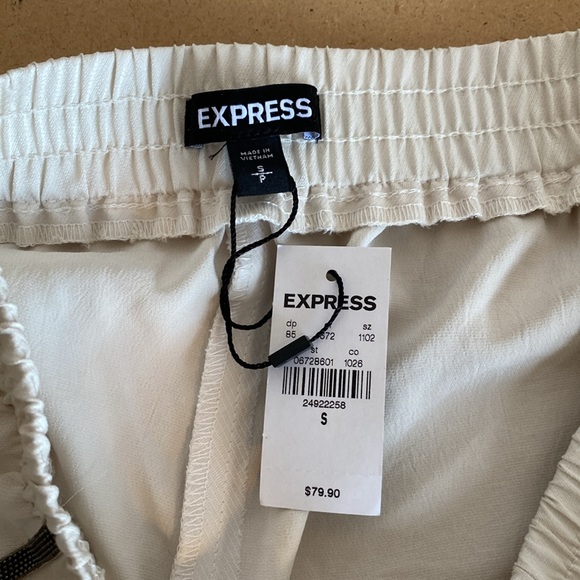 NWT Express Silky Feel Joggers. Silver Metallic Side Stripe Design. Small - Picture 4 of 6